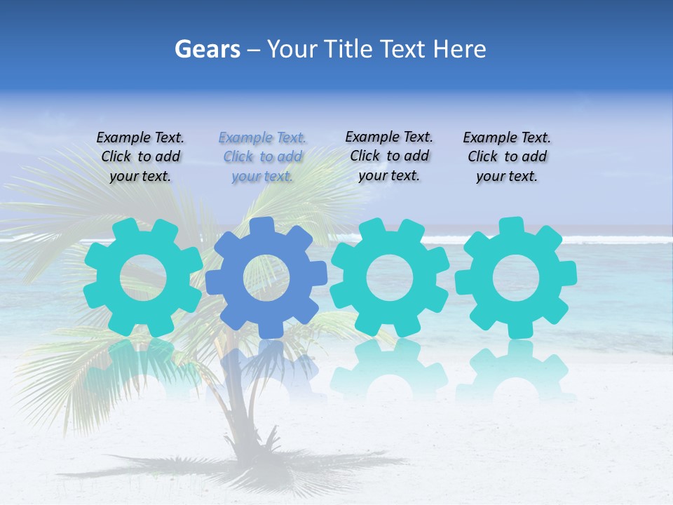 Clouds Palm Paradise PowerPoint Template