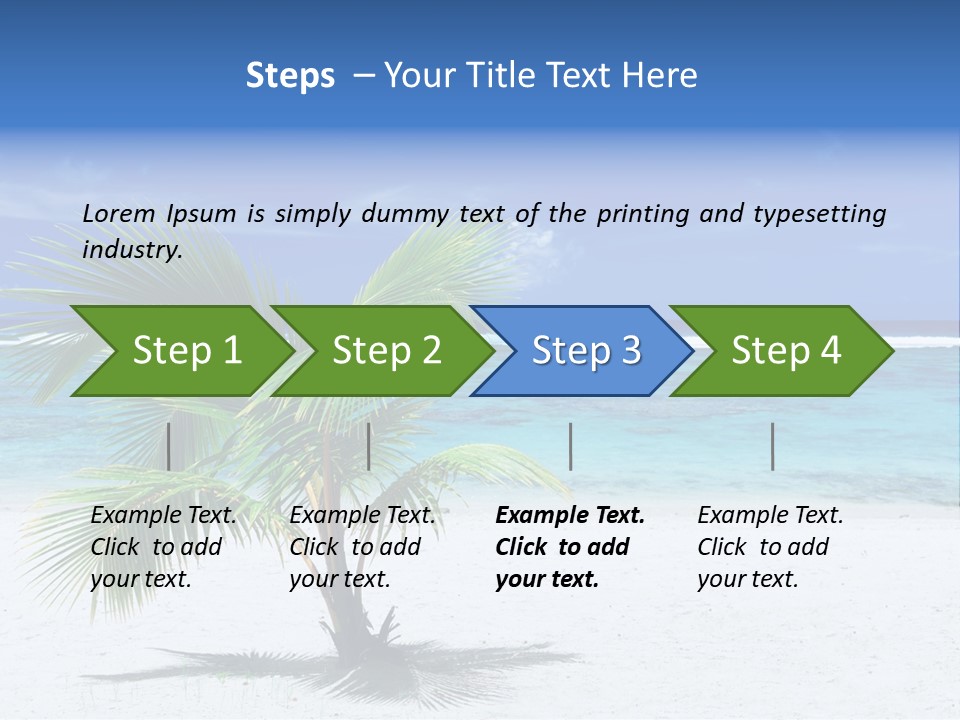 Clouds Palm Paradise PowerPoint Template