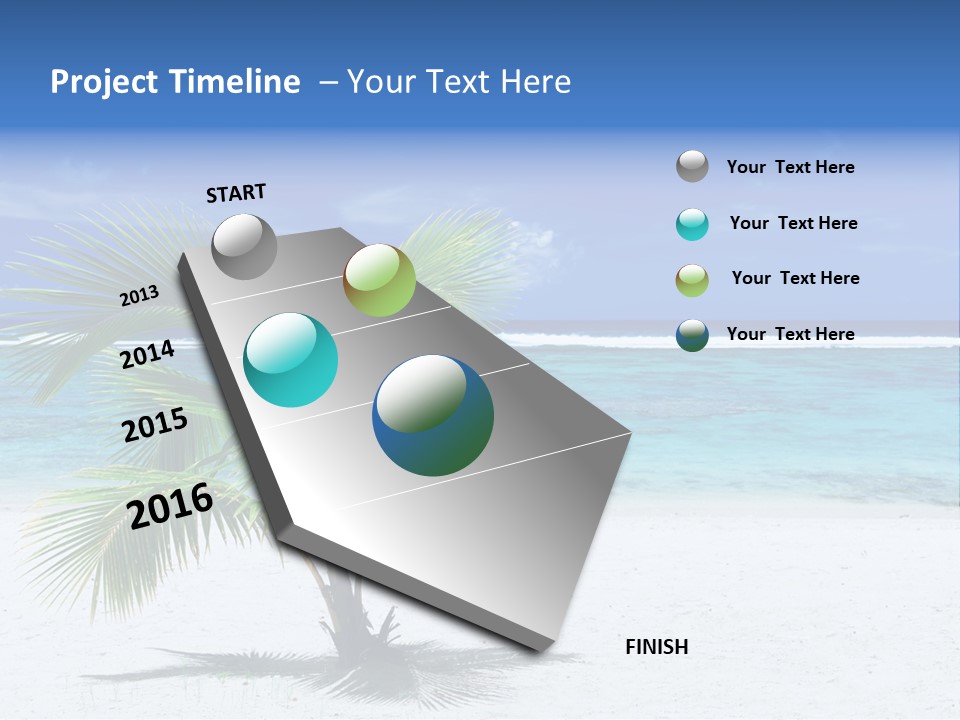 Clouds Palm Paradise PowerPoint Template
