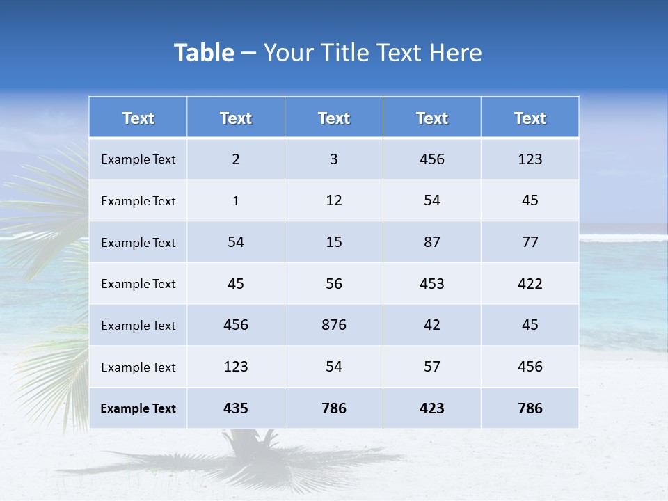 Clouds Palm Paradise PowerPoint Template