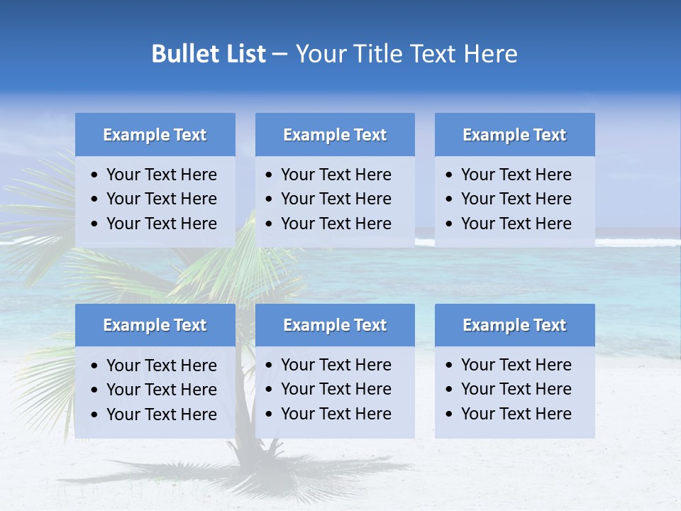 Clouds Palm Paradise PowerPoint Template