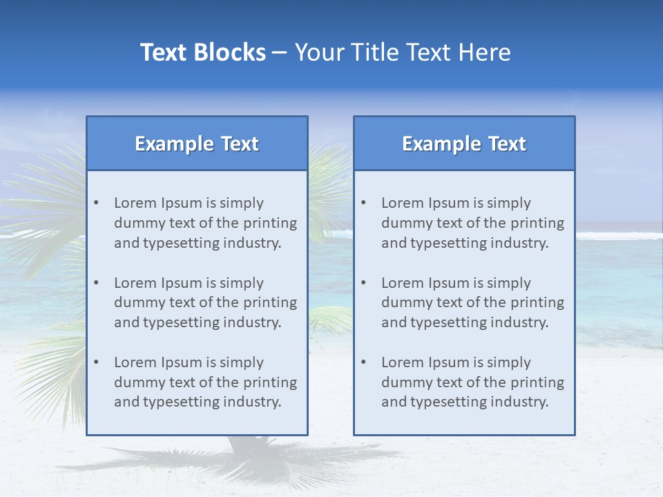 Clouds Palm Paradise PowerPoint Template