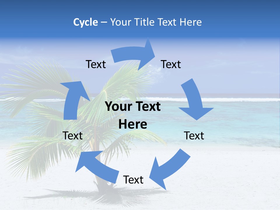 Clouds Palm Paradise PowerPoint Template