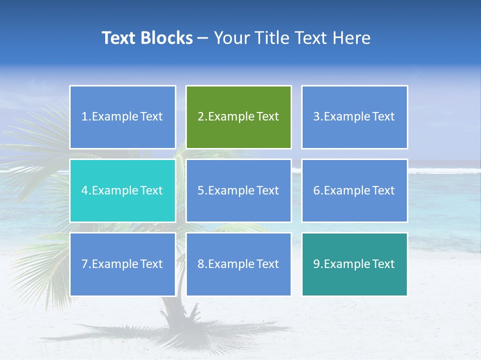 Clouds Palm Paradise PowerPoint Template