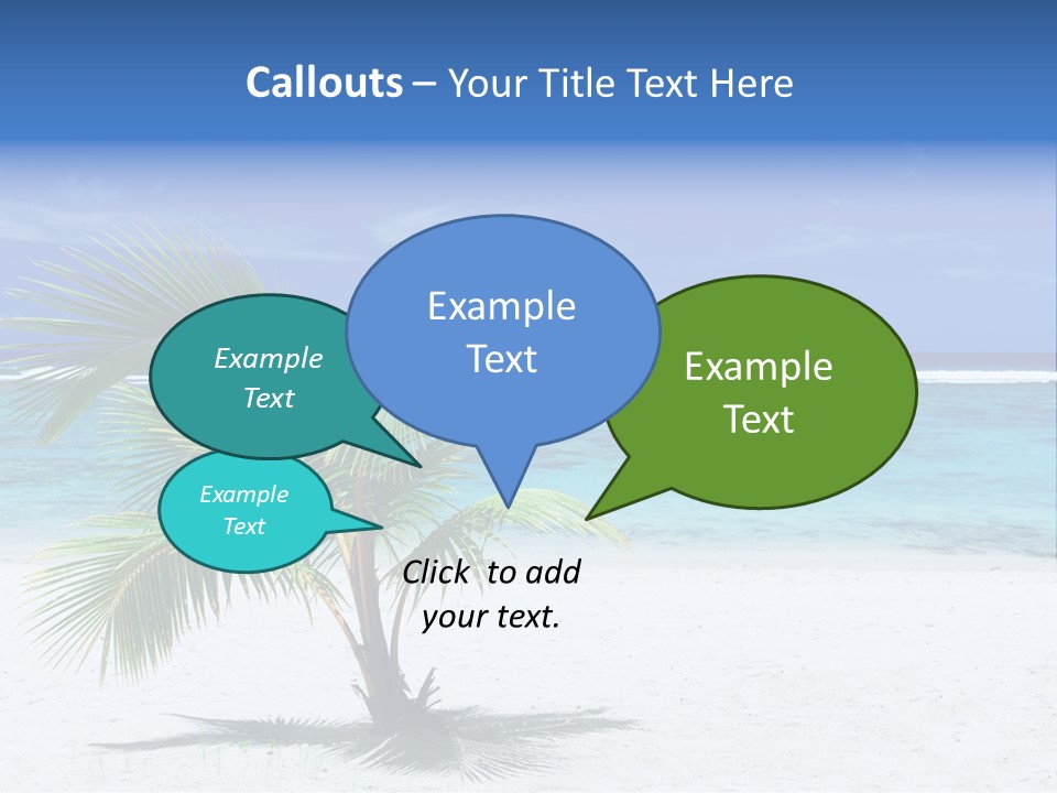 Clouds Palm Paradise PowerPoint Template