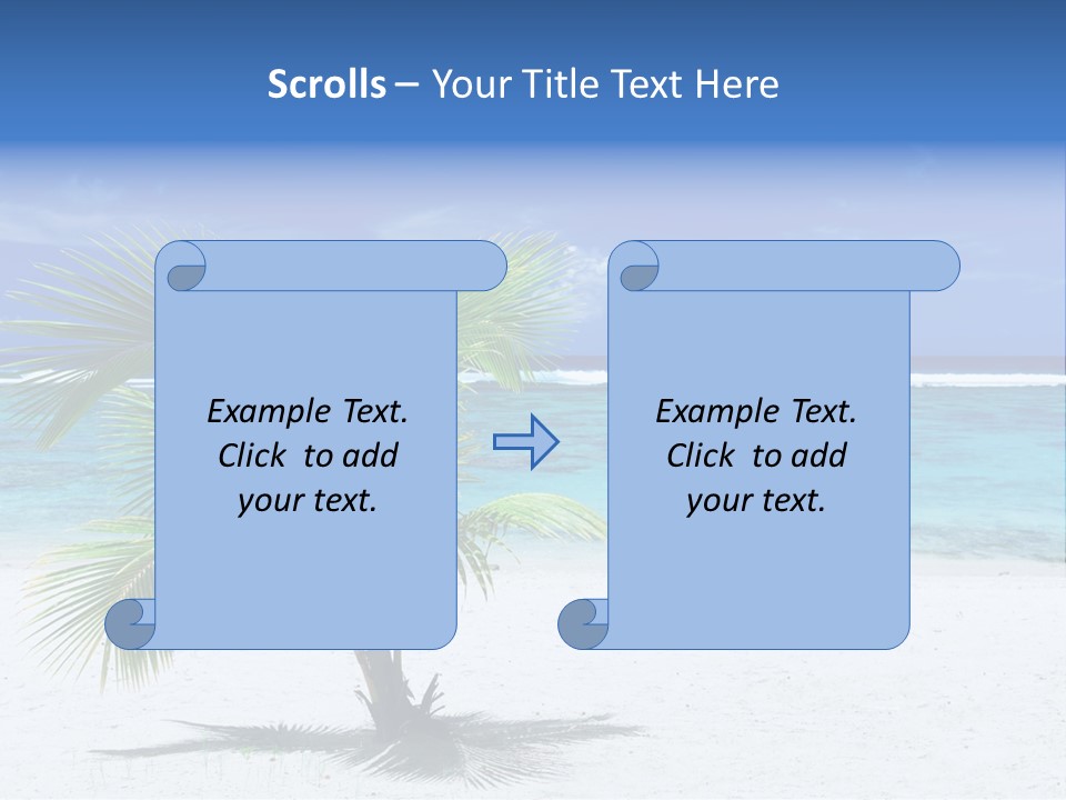 Clouds Palm Paradise PowerPoint Template