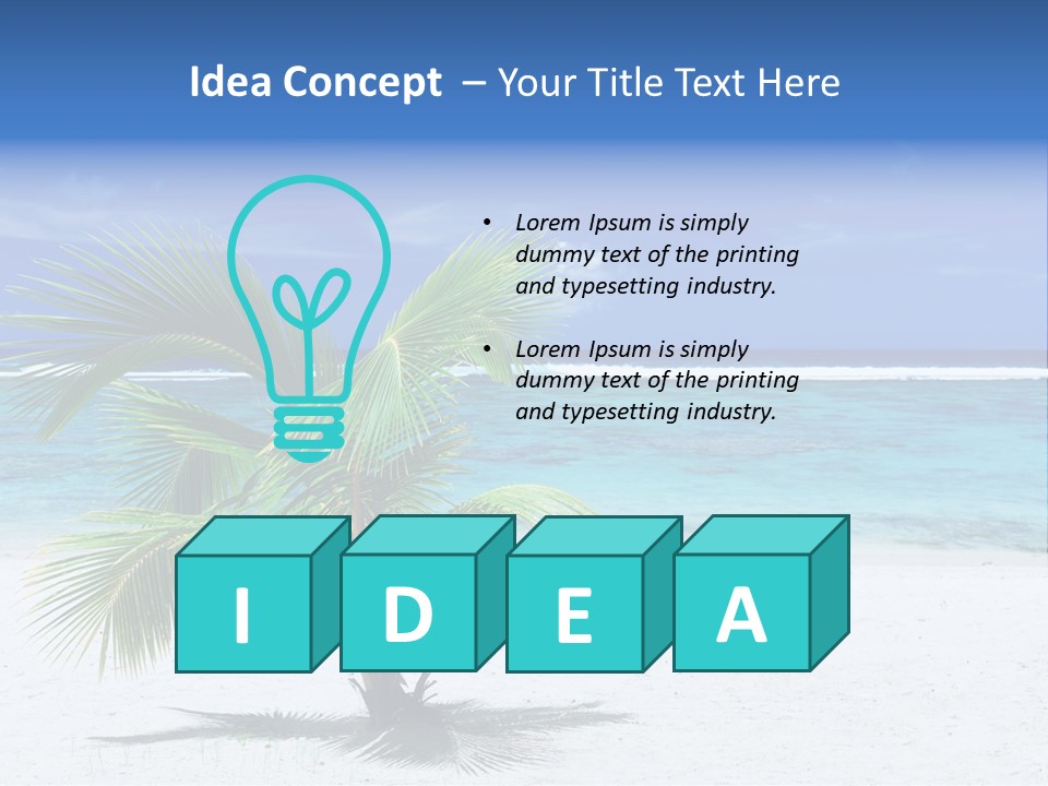 Clouds Palm Paradise PowerPoint Template