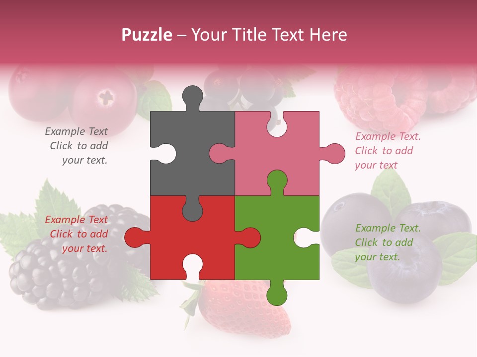 Raspberry Herbal Strawberry PowerPoint Template