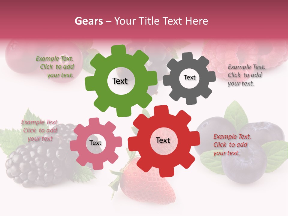Raspberry Herbal Strawberry PowerPoint Template