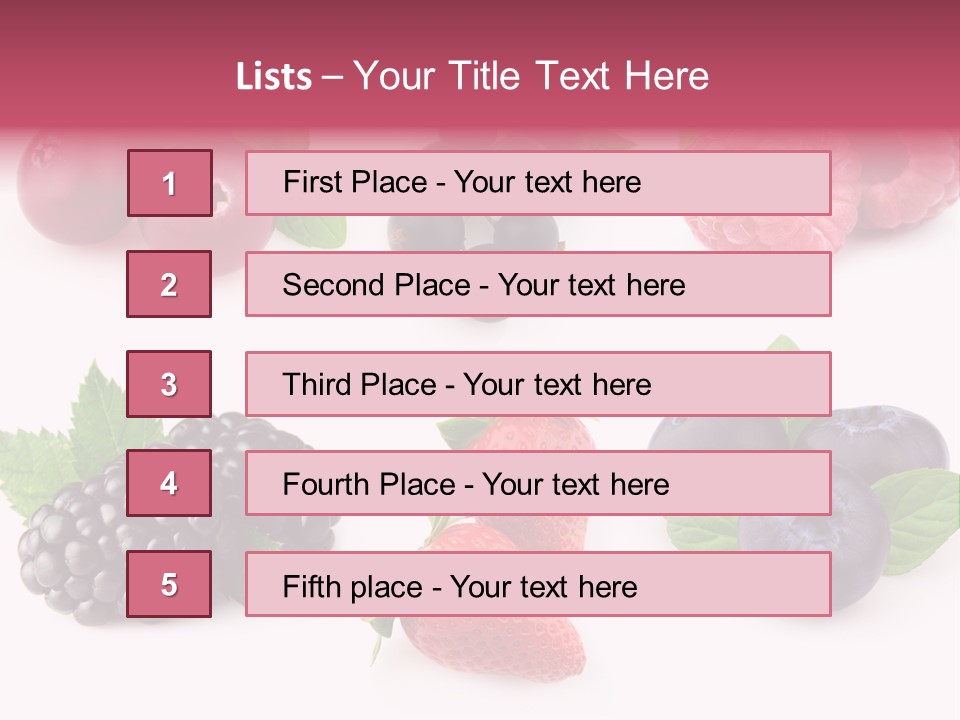 Raspberry Herbal Strawberry PowerPoint Template