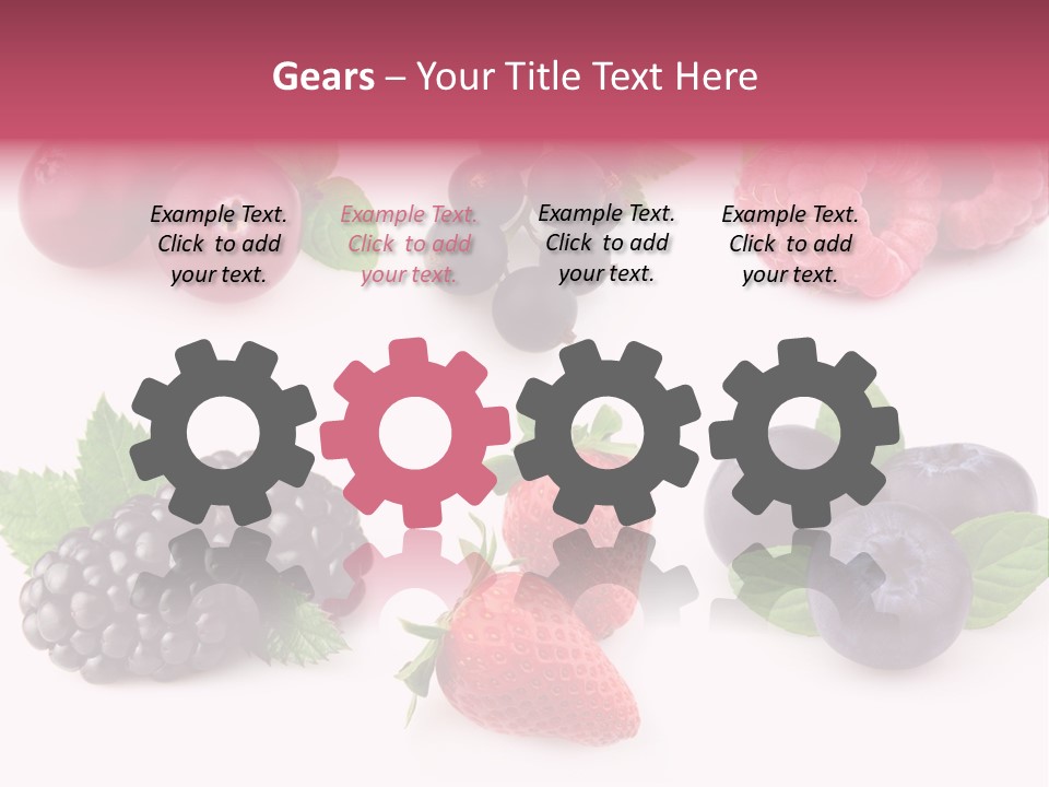 Raspberry Herbal Strawberry PowerPoint Template