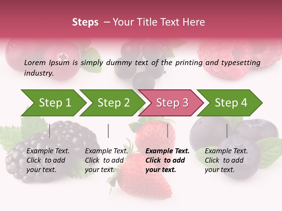 Raspberry Herbal Strawberry PowerPoint Template