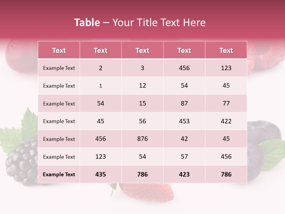 Raspberry Herbal Strawberry PowerPoint Template