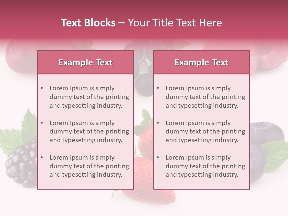 Raspberry Herbal Strawberry PowerPoint Template