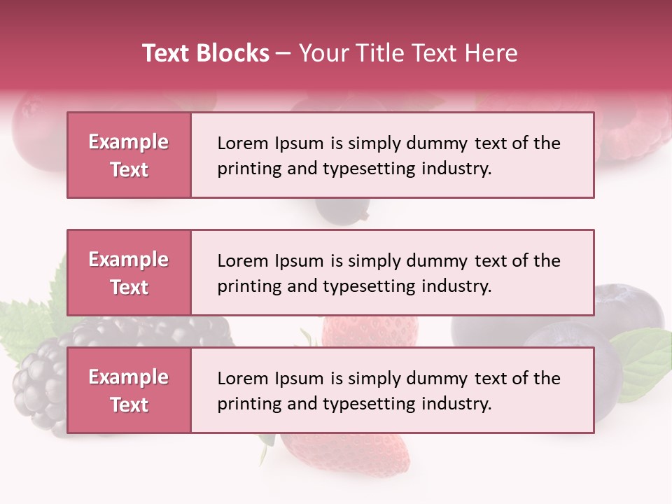 Raspberry Herbal Strawberry PowerPoint Template