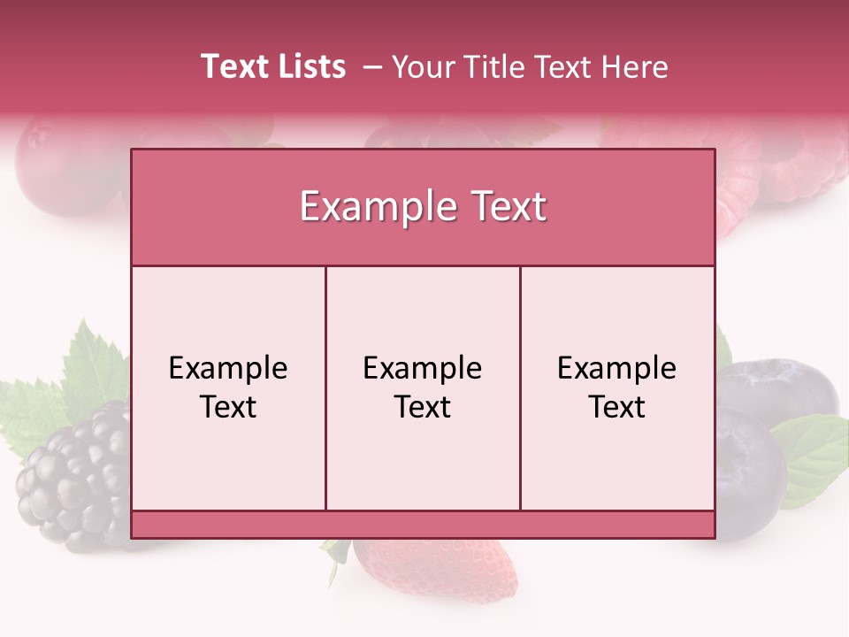 Raspberry Herbal Strawberry PowerPoint Template