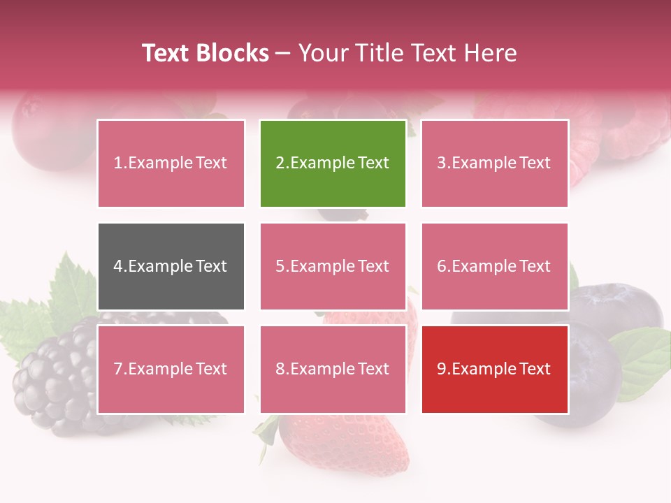Raspberry Herbal Strawberry PowerPoint Template