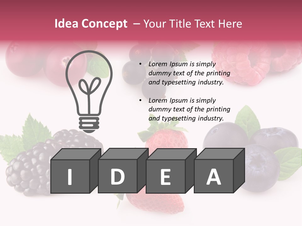 Raspberry Herbal Strawberry PowerPoint Template