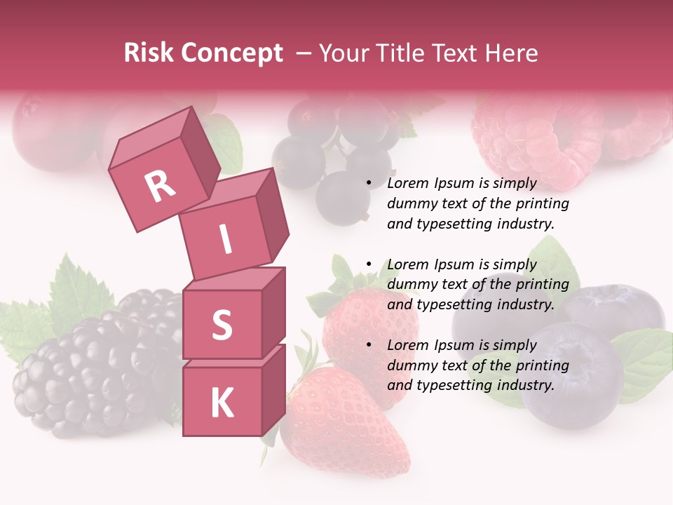 Raspberry Herbal Strawberry PowerPoint Template