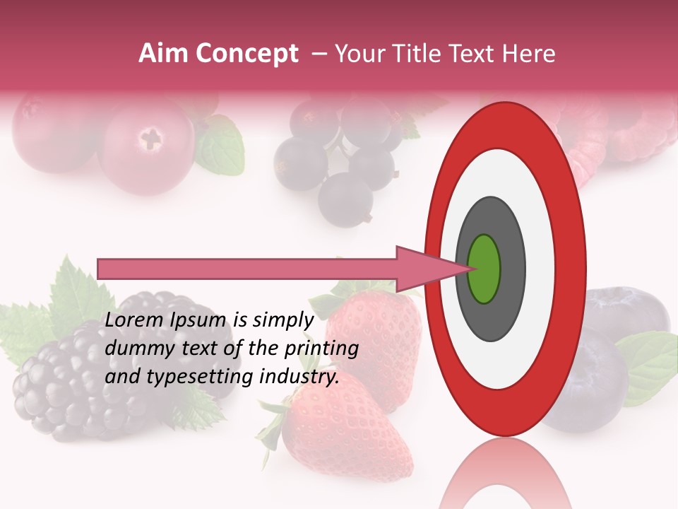 Raspberry Herbal Strawberry PowerPoint Template