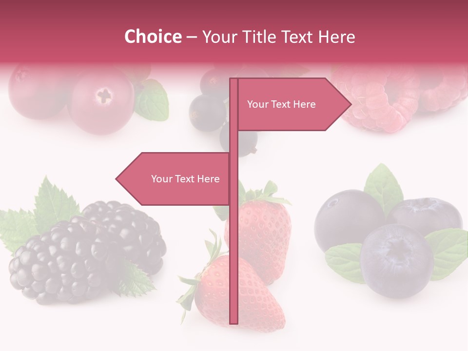 Raspberry Herbal Strawberry PowerPoint Template