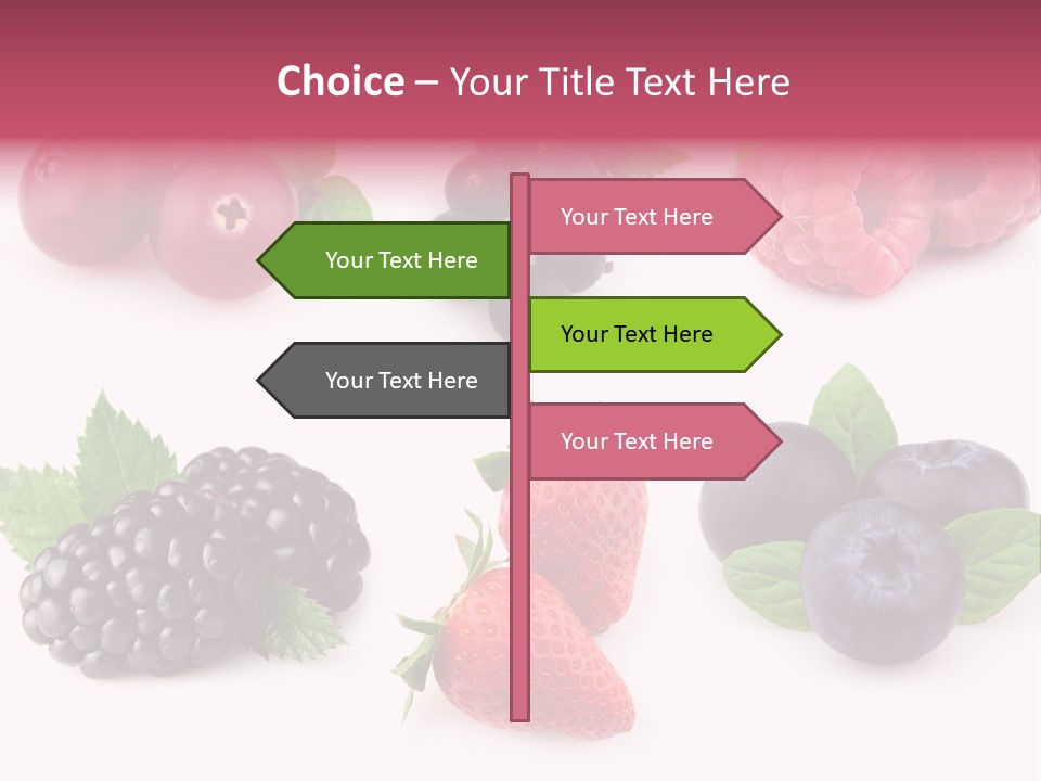 Raspberry Herbal Strawberry PowerPoint Template