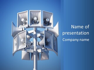 Button White Amplifier PowerPoint Template