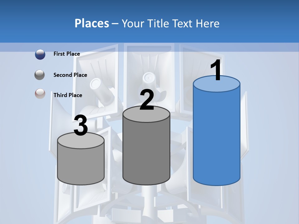 Button White Amplifier PowerPoint Template