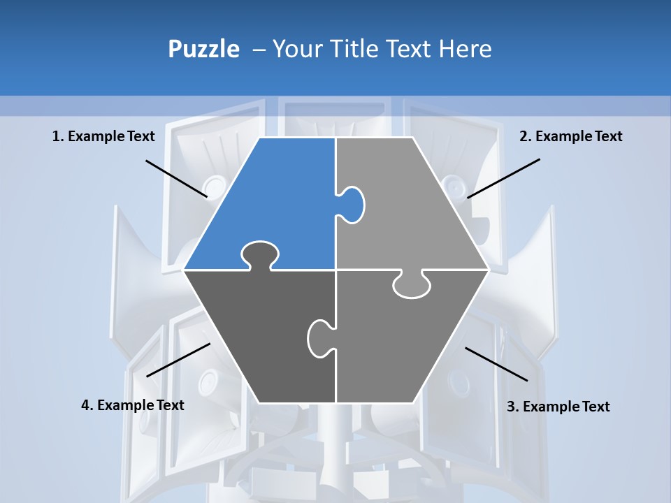 Button White Amplifier PowerPoint Template