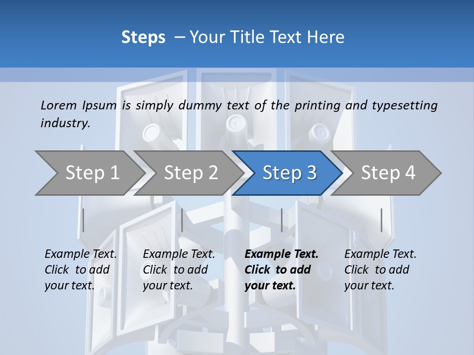 Button White Amplifier PowerPoint Template