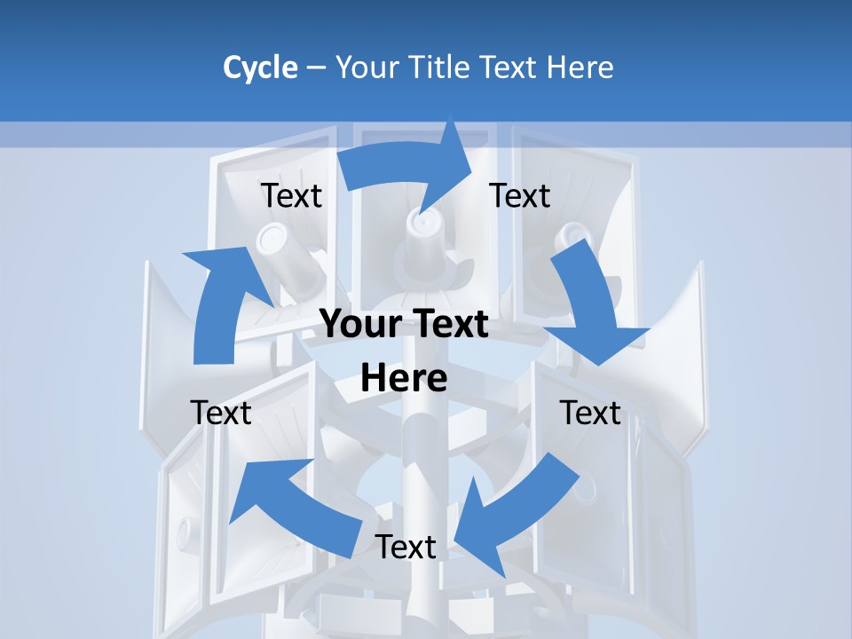 Button White Amplifier PowerPoint Template