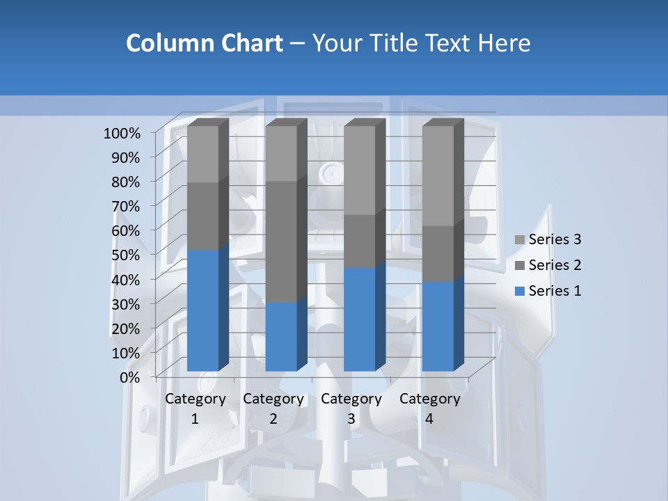 Button White Amplifier PowerPoint Template
