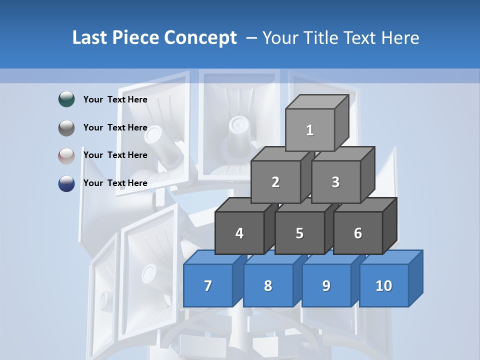 Button White Amplifier PowerPoint Template