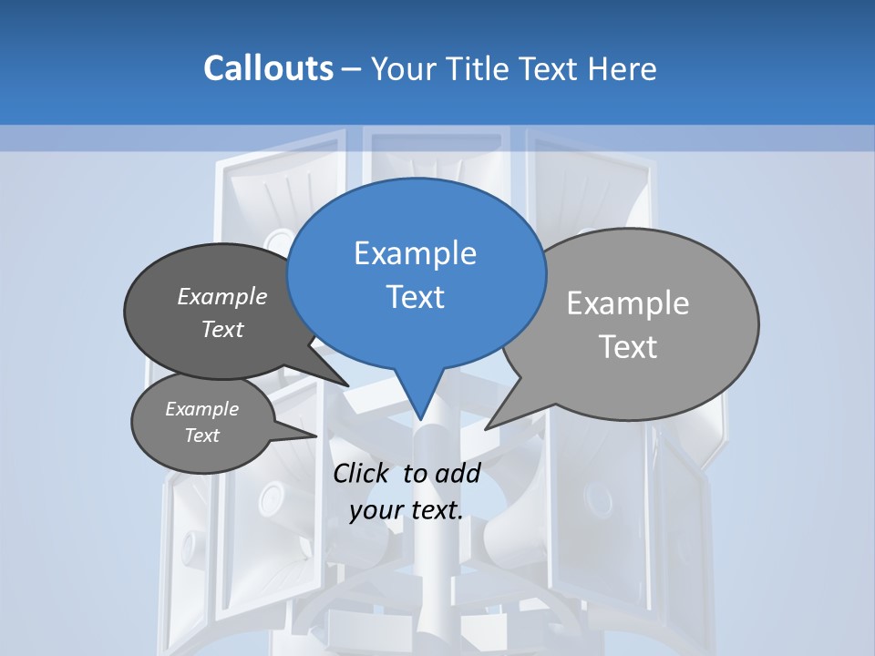 Button White Amplifier PowerPoint Template