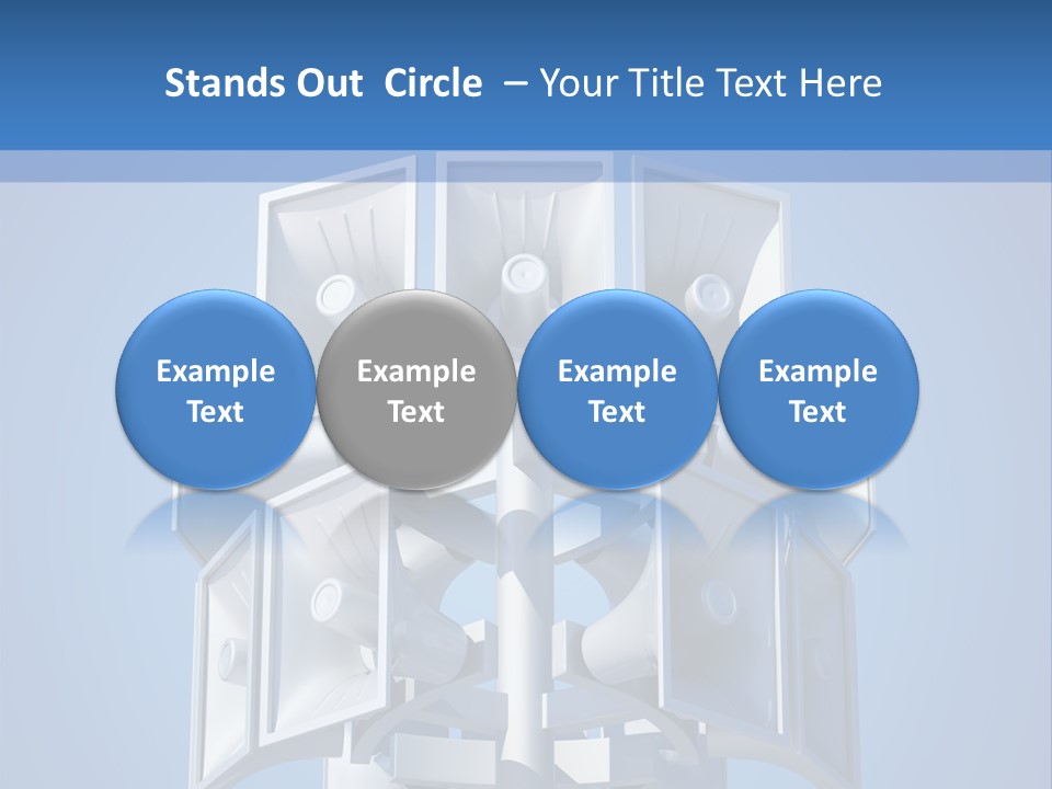 Button White Amplifier PowerPoint Template