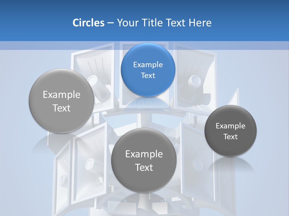 Button White Amplifier PowerPoint Template