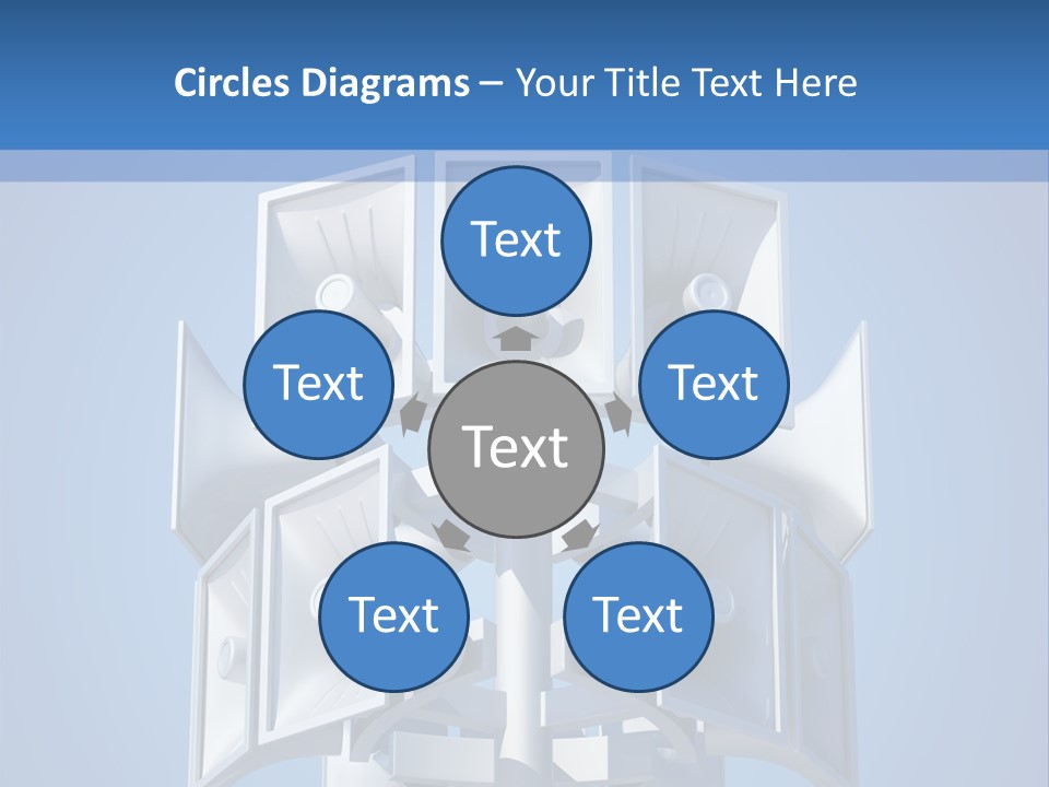 Button White Amplifier PowerPoint Template