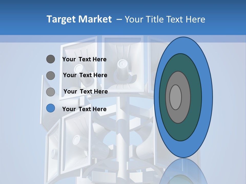Button White Amplifier PowerPoint Template