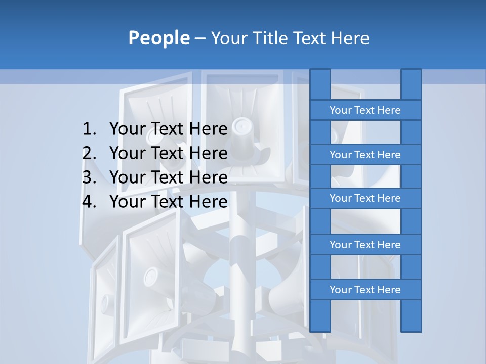 Button White Amplifier PowerPoint Template