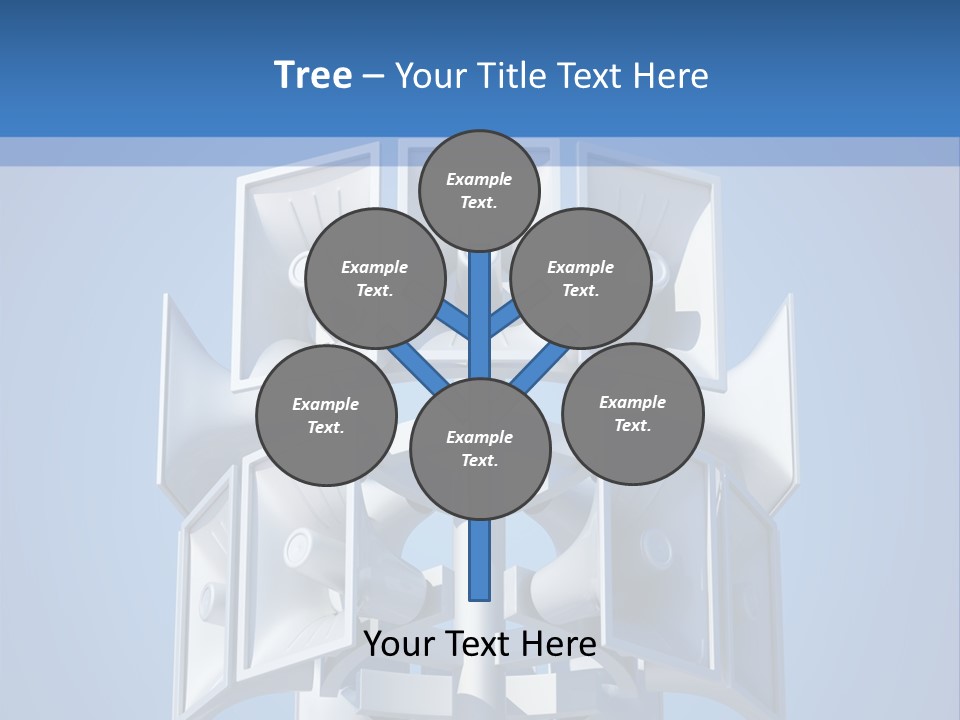 Button White Amplifier PowerPoint Template