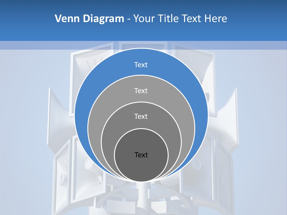 Button White Amplifier PowerPoint Template