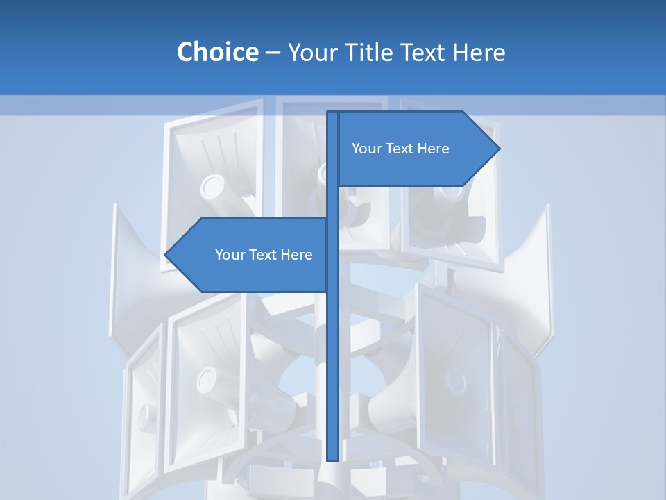 Button White Amplifier PowerPoint Template