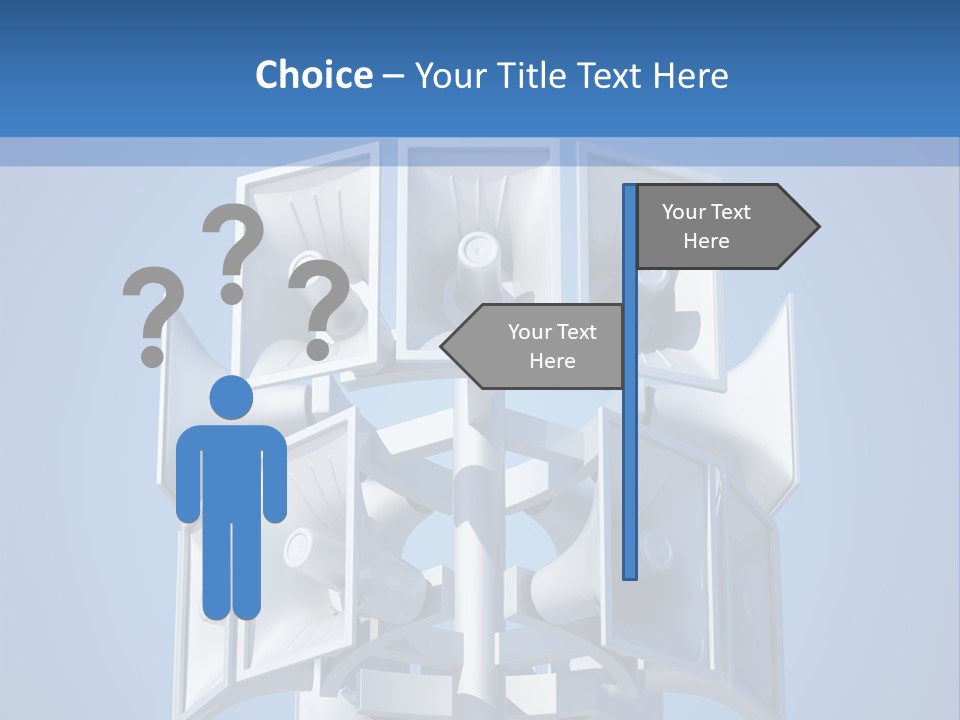 Button White Amplifier PowerPoint Template