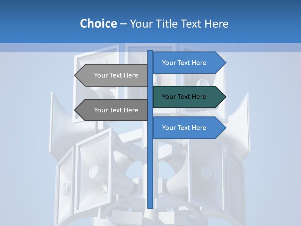 Button White Amplifier PowerPoint Template