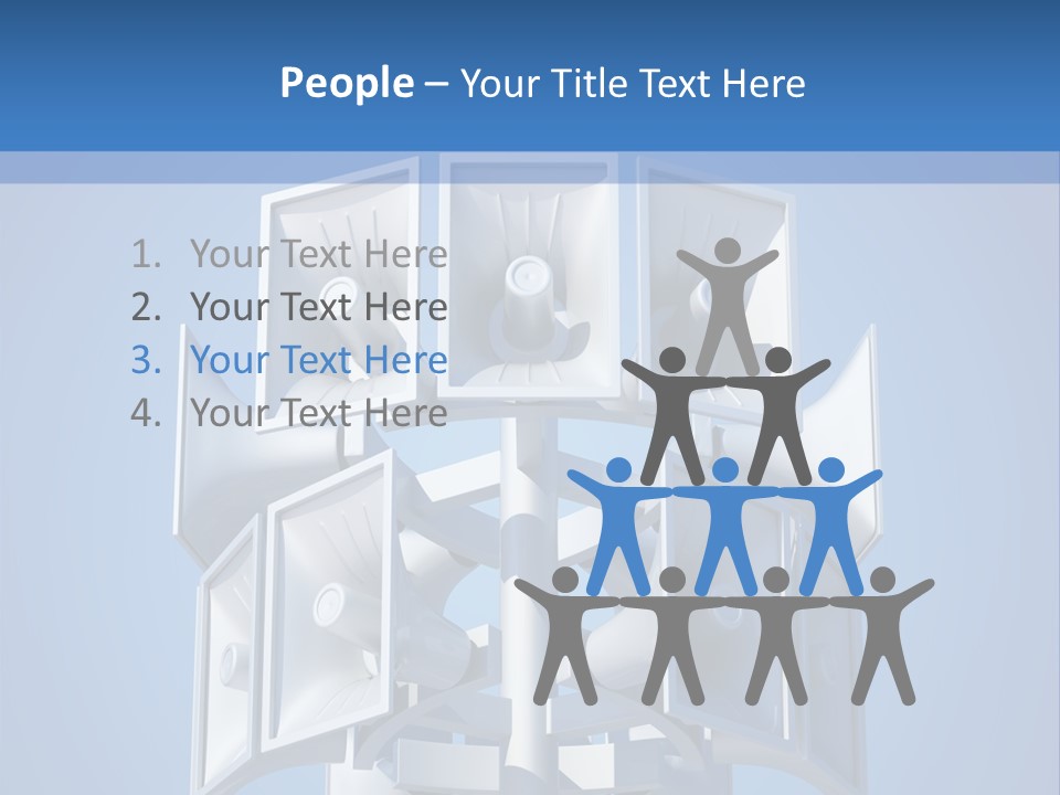 Button White Amplifier PowerPoint Template