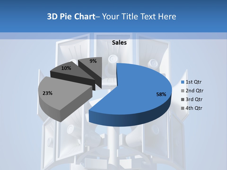Button White Amplifier PowerPoint Template