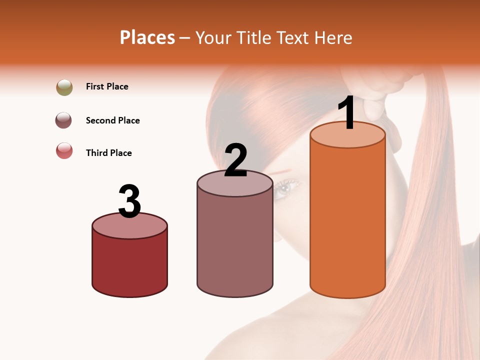 White Attractive Hairstyle PowerPoint Template