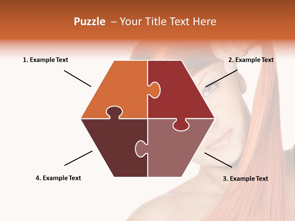 White Attractive Hairstyle PowerPoint Template