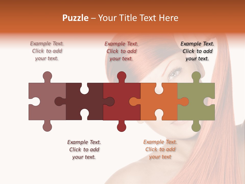 White Attractive Hairstyle PowerPoint Template