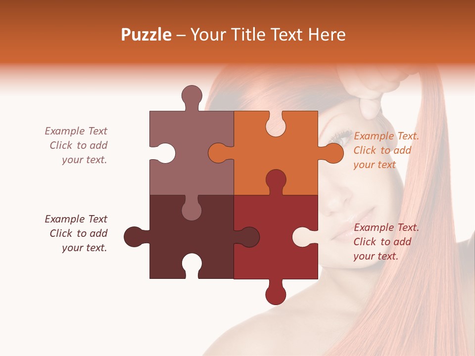 White Attractive Hairstyle PowerPoint Template